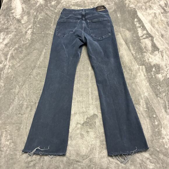 Express Jeans Womens 0/R Blue Cropped Flare High Rise 4-Way Hyper Stretch Pants - Picture 5 of 12